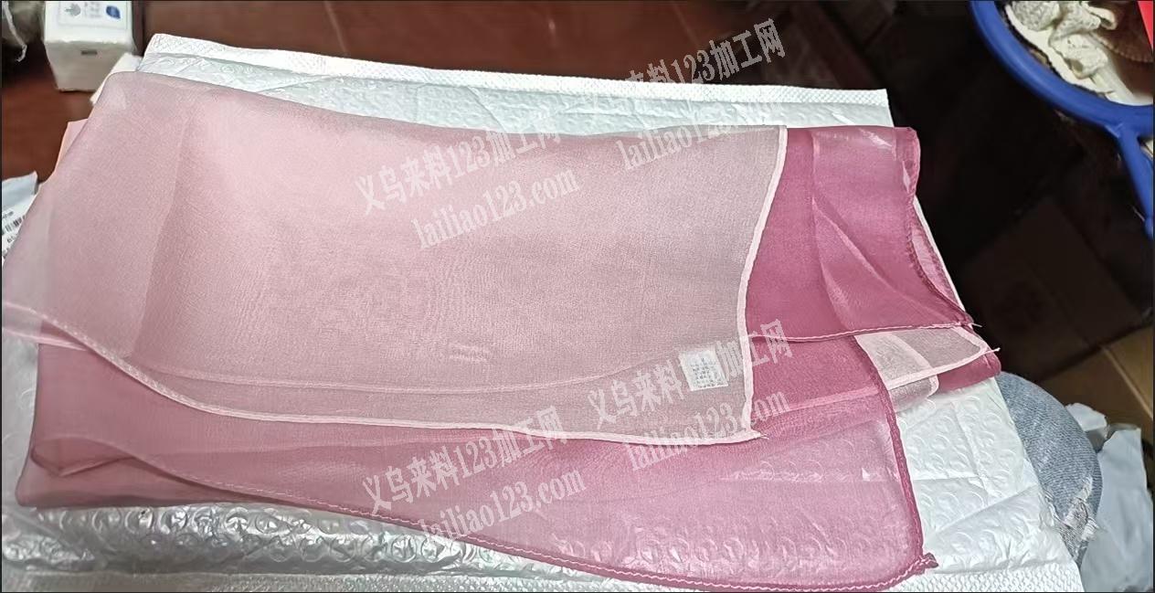 丝巾方巾围巾卷边外发加工，寻找平车活加工