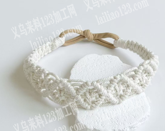 手工编织棉绳发带订单。如图。寻找专业做这