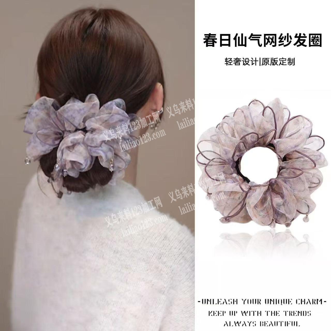 网纱布艺发圈成品订单，如图，寻找成品，现