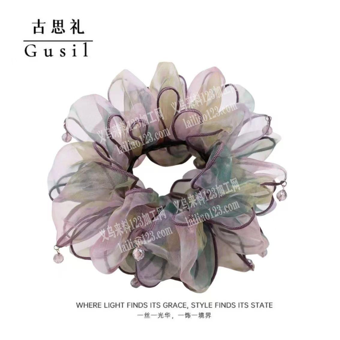 网纱布艺发圈成品订单，如图，寻找成品，现