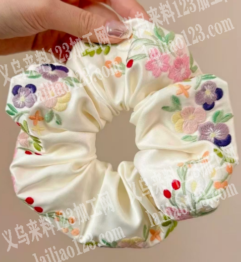 大量绣花订单【绣这个布艺大肠圈】找义乌专