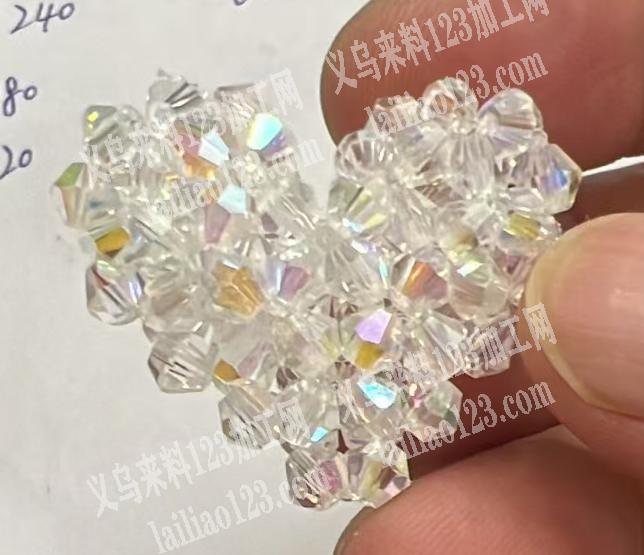 水晶珠串珠鱼线编织的手工活外发，做这个爱