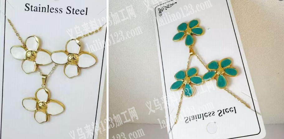 【小花款式的合金项链订单】公司大量合金项