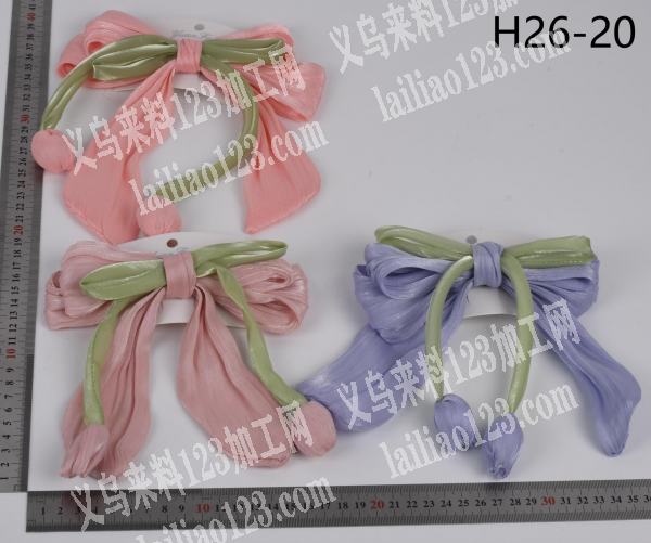 这个织带蝴蝶结订单，布艺蝴蝶结头饰品成品