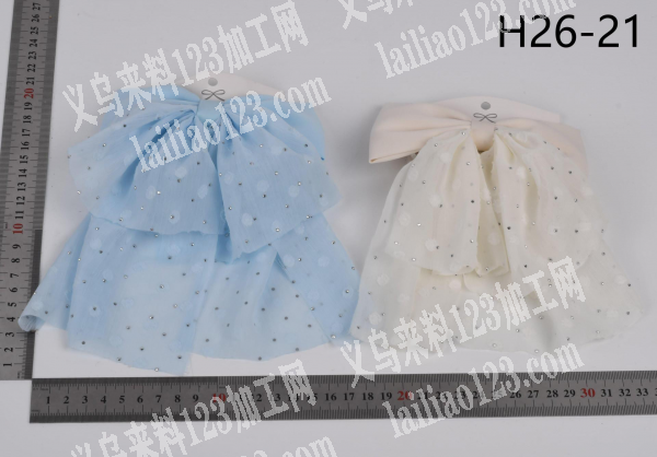 如图4款布艺蝴蝶结头饰品成品订单，寻找成