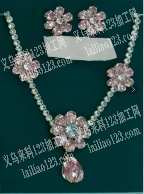 【项链成品订单】如图，爪链水钻项链饰品外