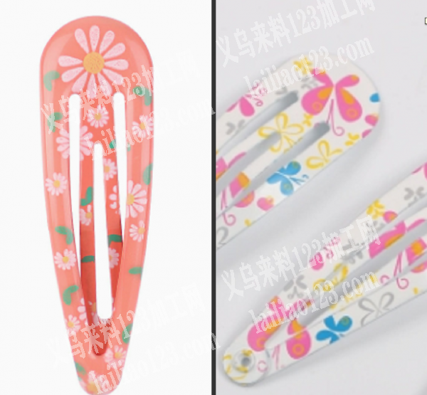 BB夹发夹印花外发加工，如图，寻找印花的