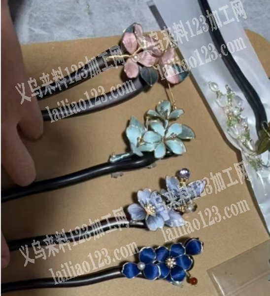 【手工活外发】高品质缠绕绒花发簪的手工活