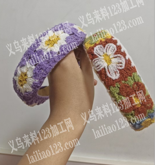 大量钩针编织的发箍订单。如图。成品订单，