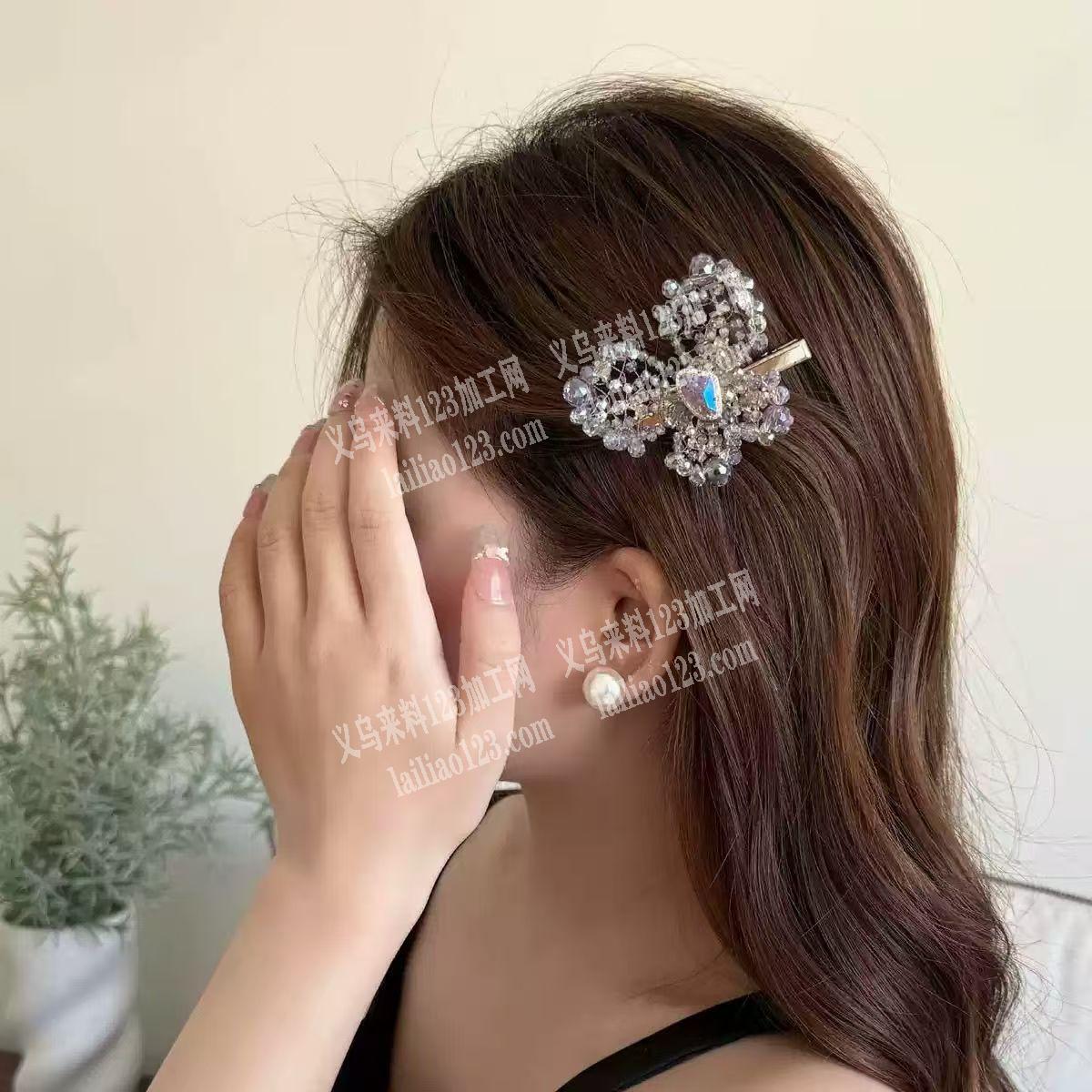 这个穿珠子编织蝴蝶发夹的手工订单，哪家可