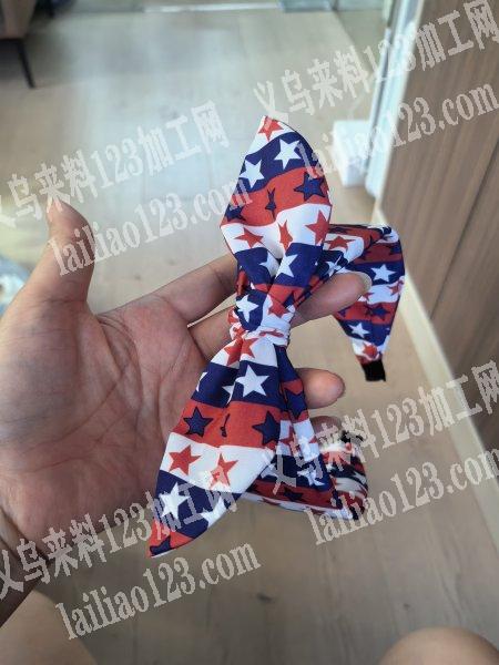 平车布艺蝴蝶结发箍。外发加工