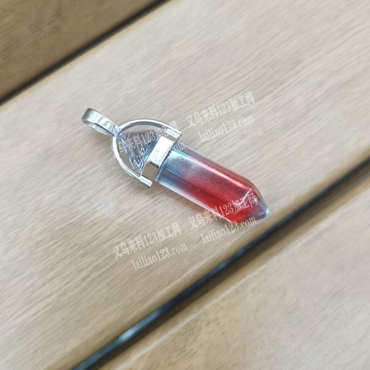 六角柱吊坠，粘盖子，粘胶水的手工活外发加