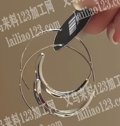 合金耳环成品订单，如图，简约素圈耳圈成品