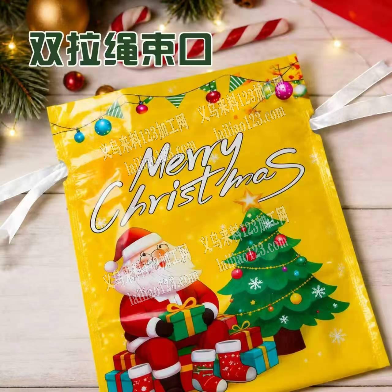 大量订单，袋子订单，圣诞节的塑料礼品袋订