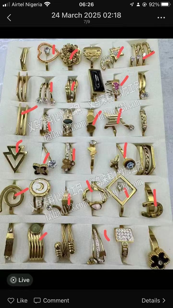这个饰品戒指订单，老外外贸戒指饰品订单，
