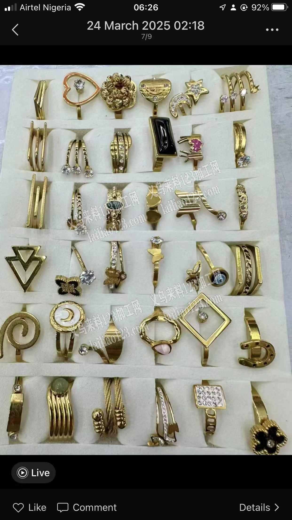 这个饰品戒指订单，老外外贸戒指饰品订单，