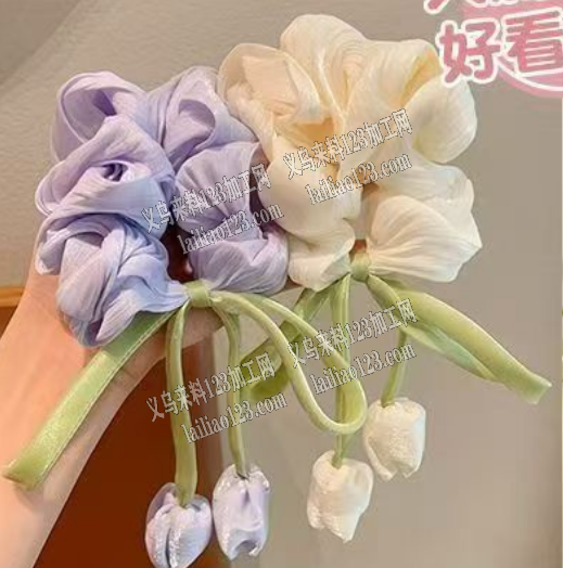 郁金香花朵发圈订单，布艺发圈订单，如图，