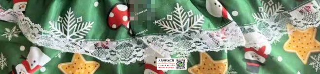 寻找如图圣诞裙子的白色花边，采购花边，如