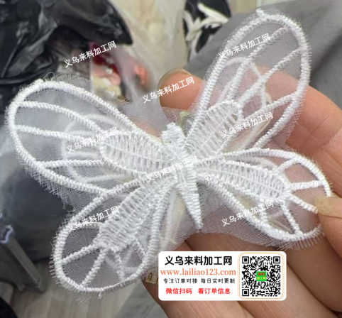 寻找专业做绣花的工厂，蝴蝶刺绣成品订单，